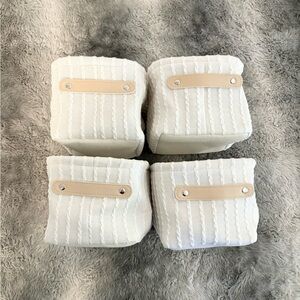 Target Threshold Beige Linen Collapsible Small Rectangle Storage Baskets X 4